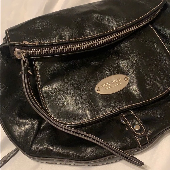Black Leather Crossbody Purse - Picture 2 of 6